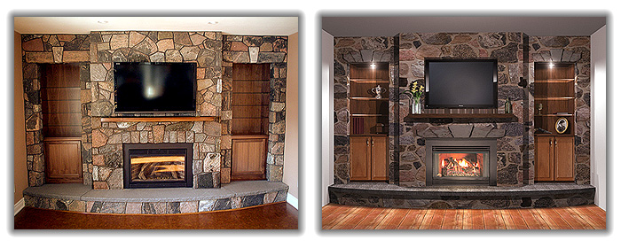Fireplace renovation completed
