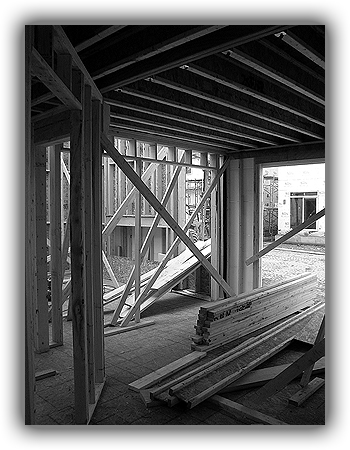 Framing underway on a new home
